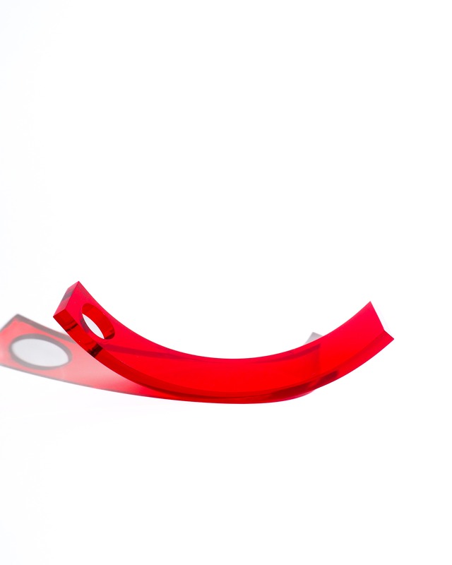 Red acrylic wine holder
