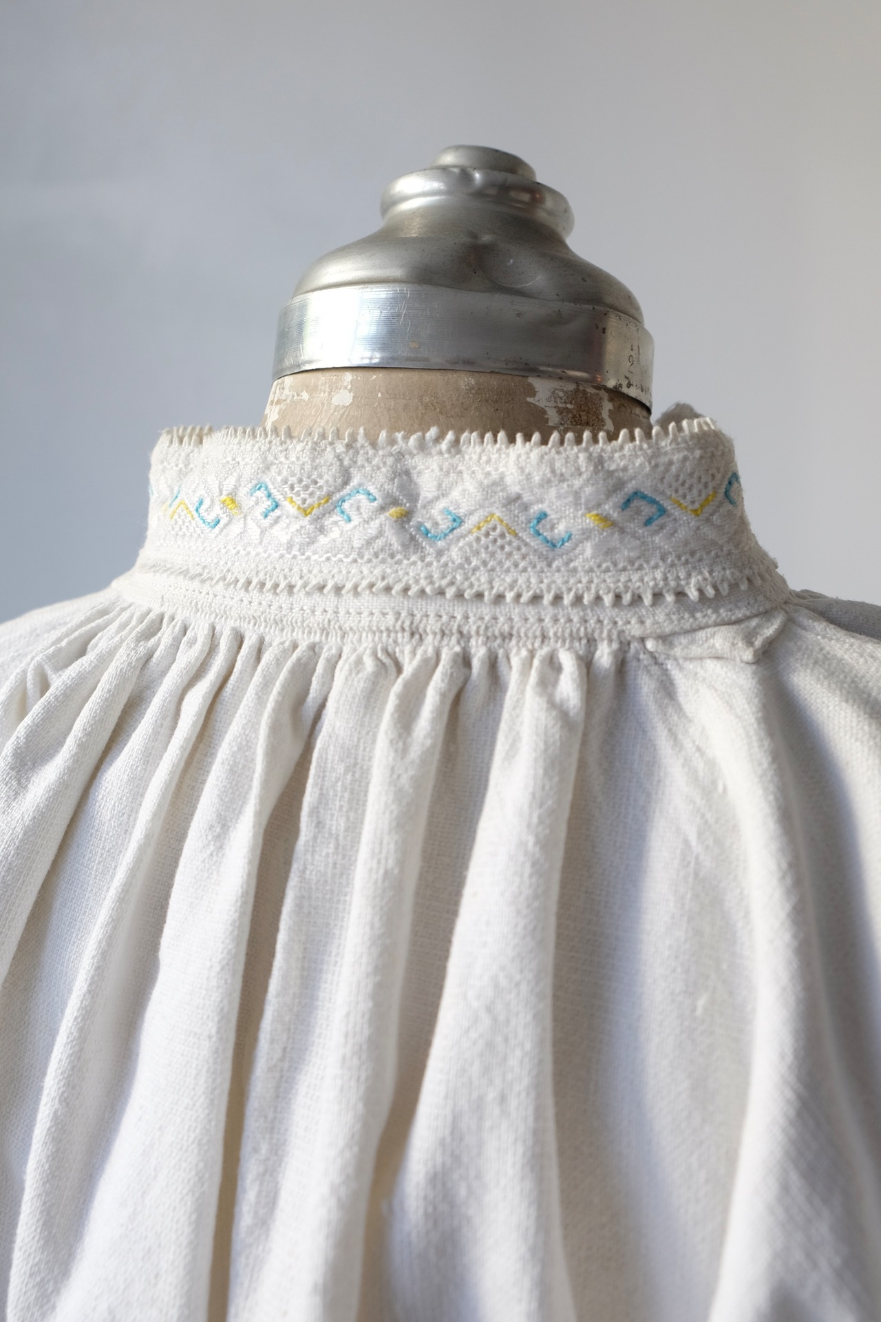 Romanian pastel colors embroidered blouse