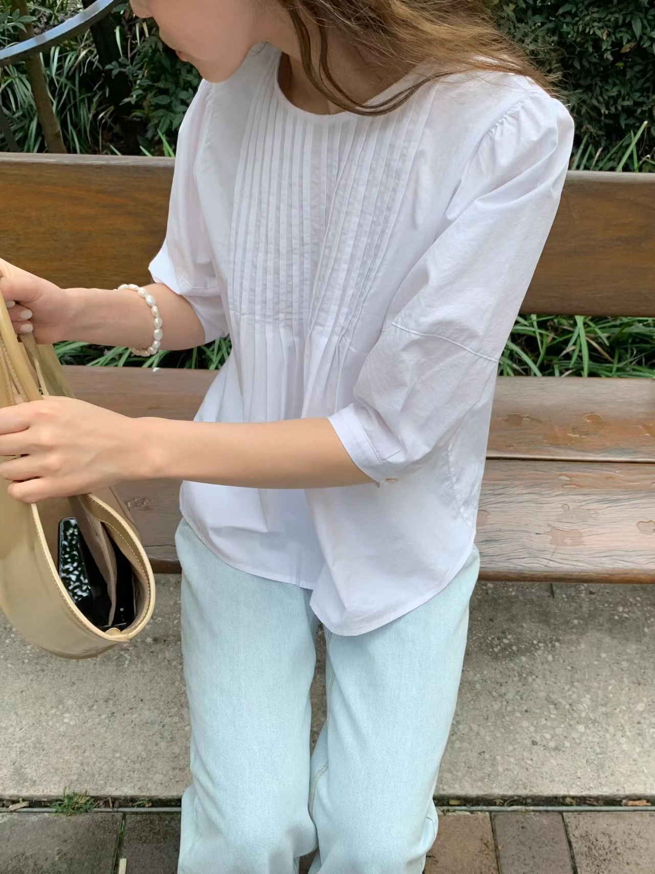 (予約) LIFFEY / Pintuck puff blouse 2color