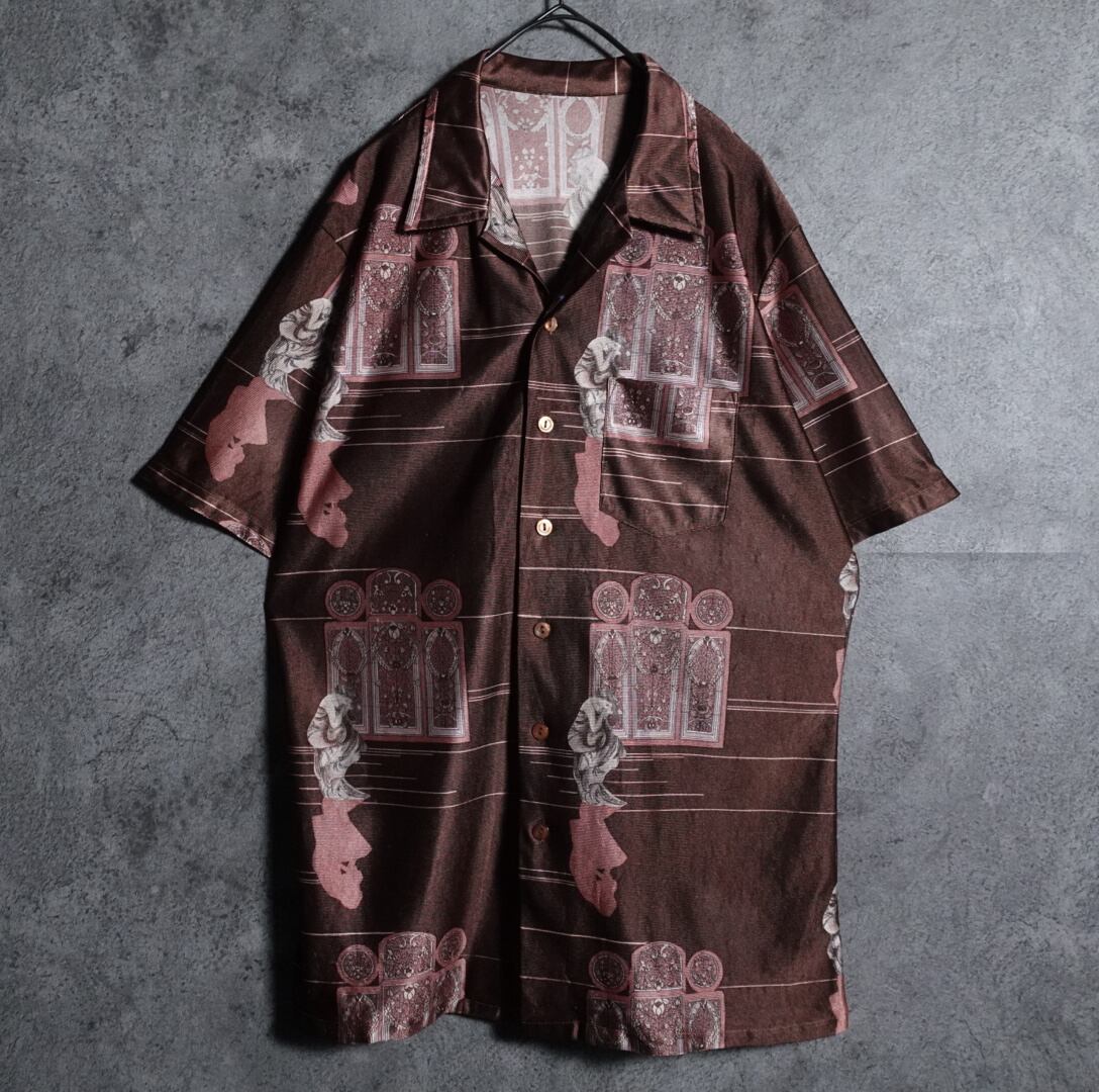 70s Brown patterned shirt