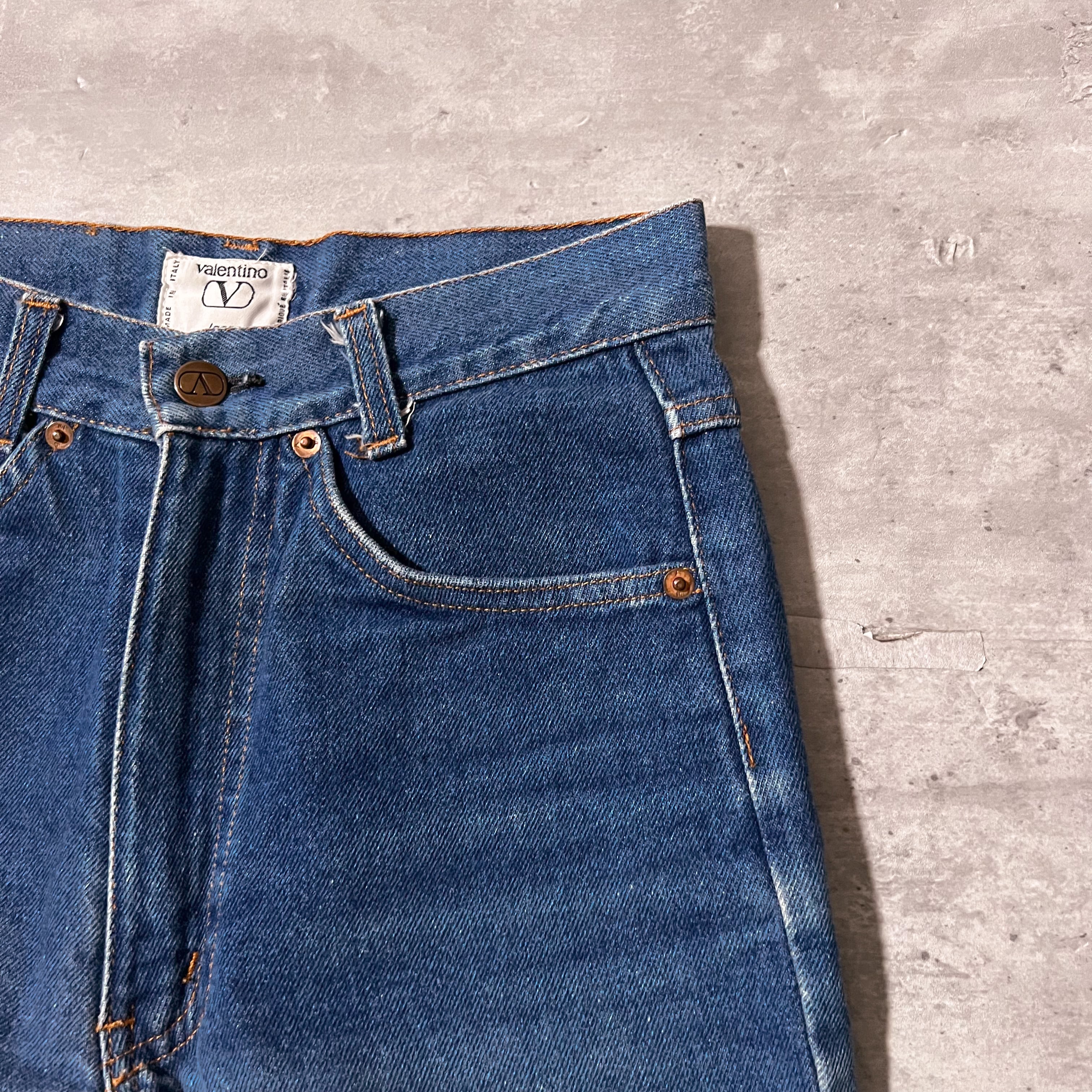 80s “Valentino” blue denim pants made in Itary 80年代