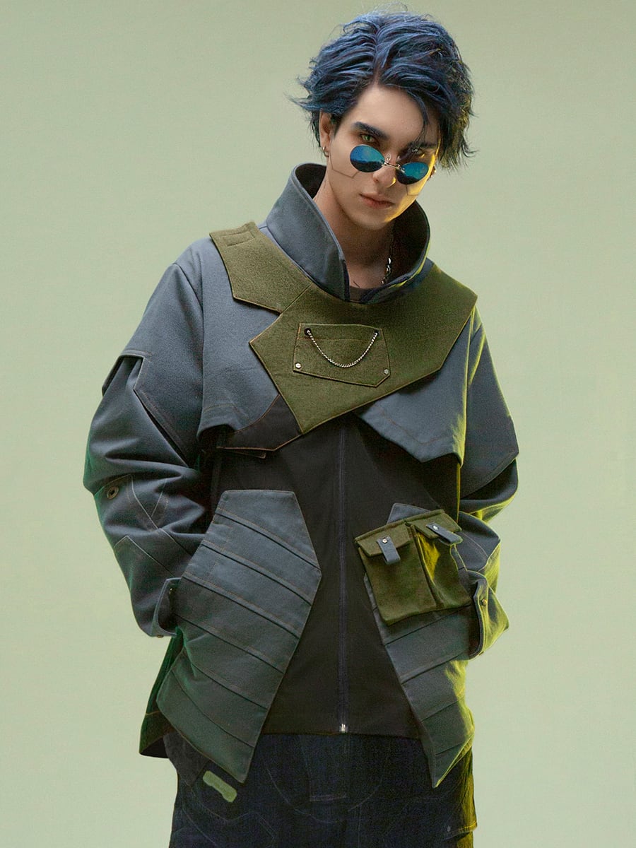 ダウンジャケット ギミック マルチポケット ユニセックス) マルチポケットダウンジャケット | ファッション通販