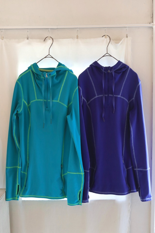 half zip active pullover / turquoise
