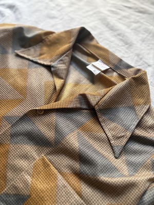 Jantzen 70s pixelated geometric pattern shirt