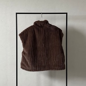 【受注予約:11月下旬入荷予定】キルティングファーショートvest/モカ×カーキ