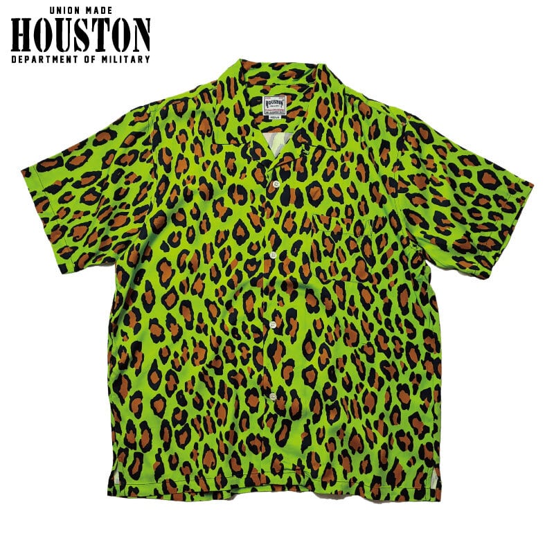 HOUSTON ヒューストン アロハシャツ オープンカラーシャツ レオパード