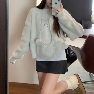 ポンポンファーキャットセーター ・75144 ポンポンファーキャットセーター ・75144