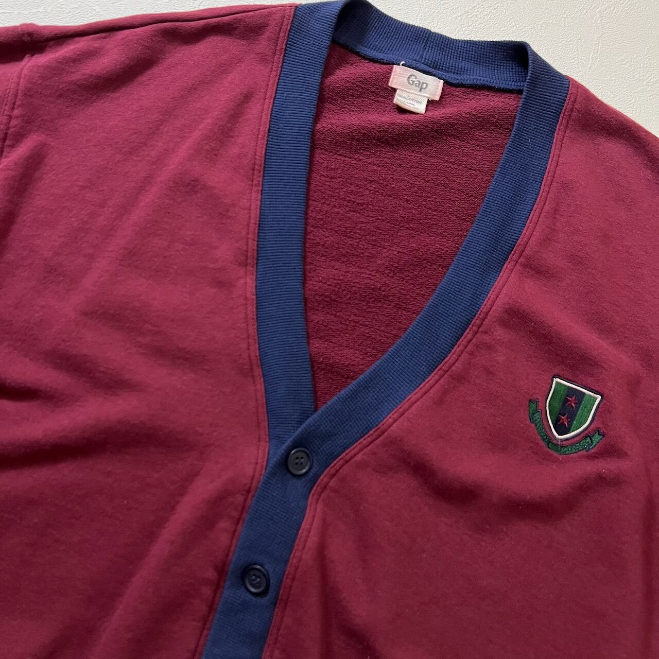 80s OLD GAP コットン ワンポイント カーディガン ギャップ オールド