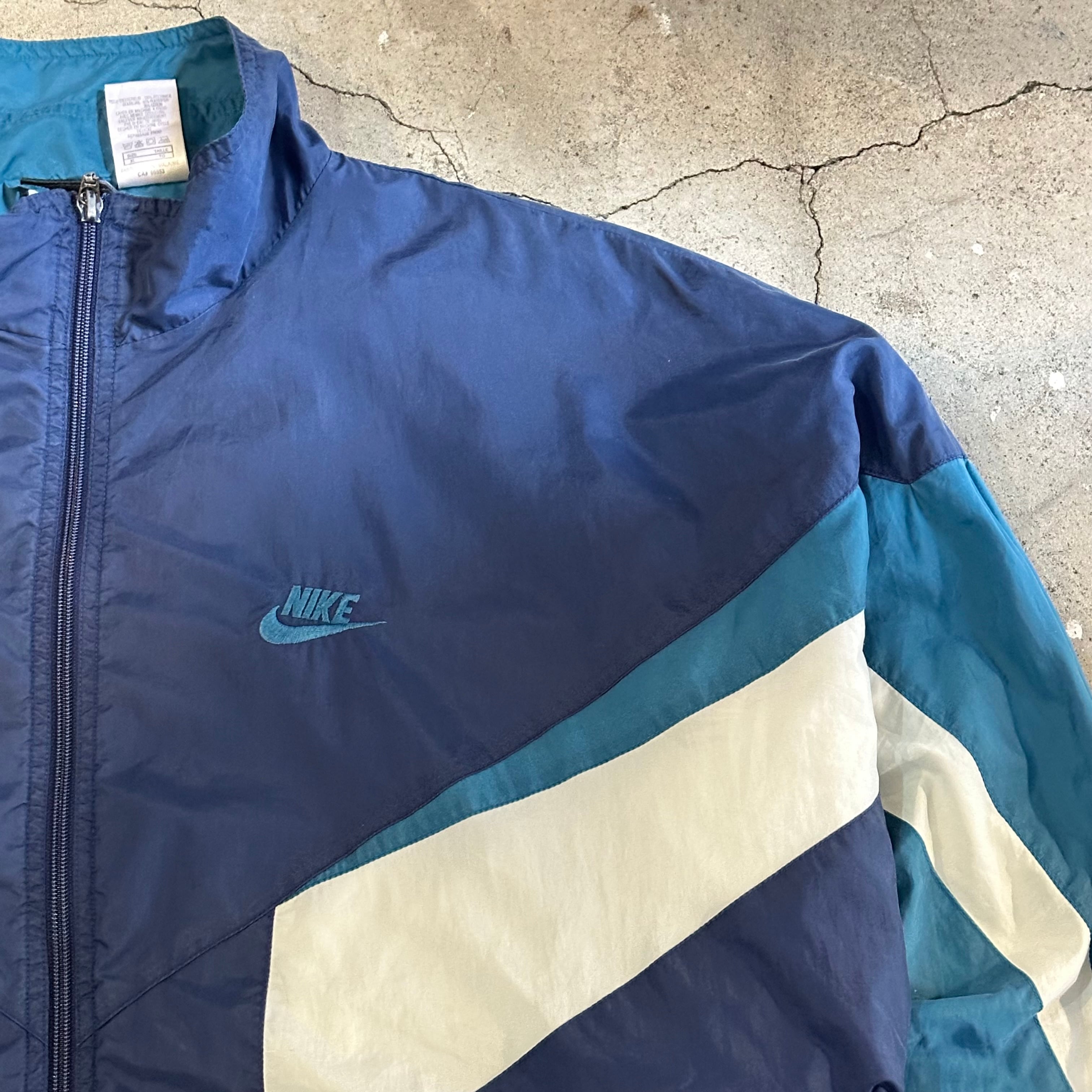 90s NIKE logo embroidery nylon zip up design jacket | 仙台 古着屋
