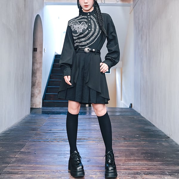 レイヤードプリーツスカートショートパンツ(ruf_02465)