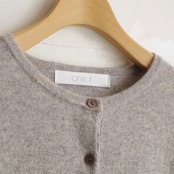 one f.  Cashmere Crew Neck Cardigan