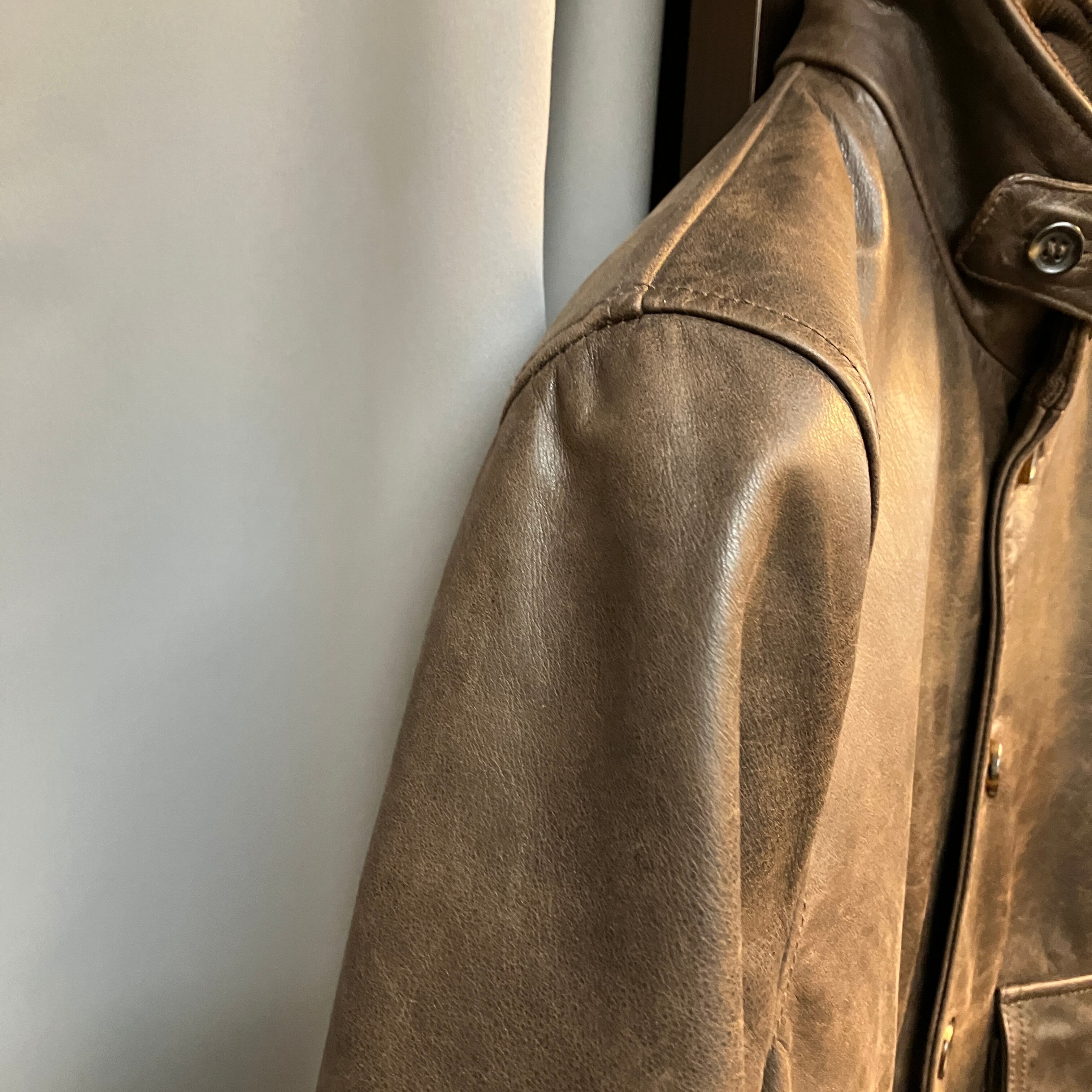 Cinquanta Brown Horsehide Leather Jacket 