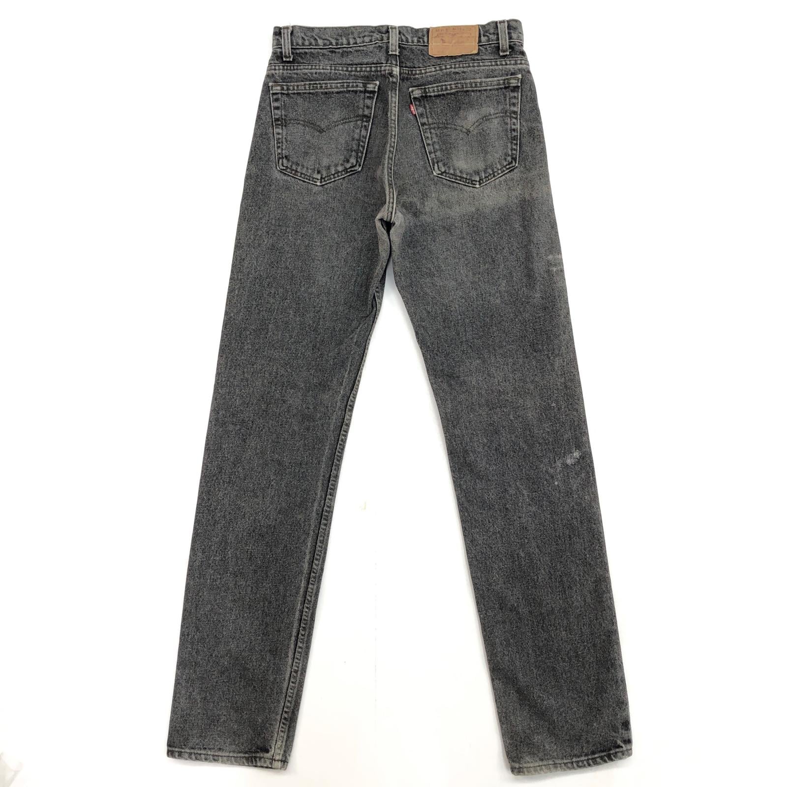 メンズ Levi's505ブラック後染め ダメージリペア再構築デニム W34