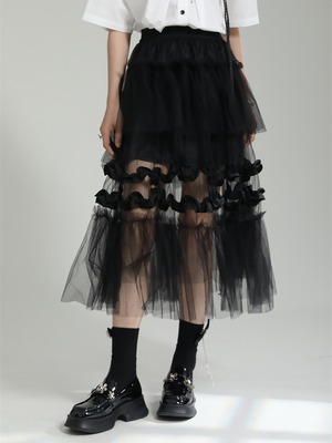 mesh half body skirt