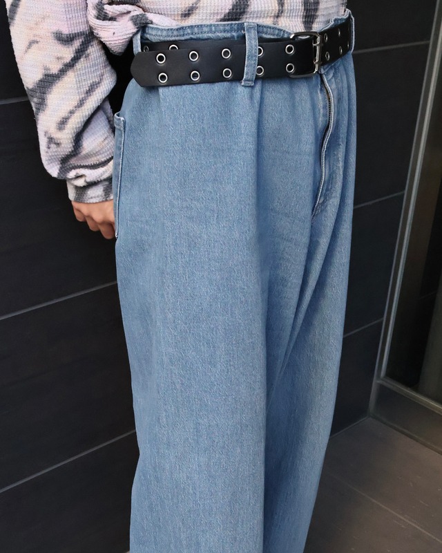 wide straight denim pants