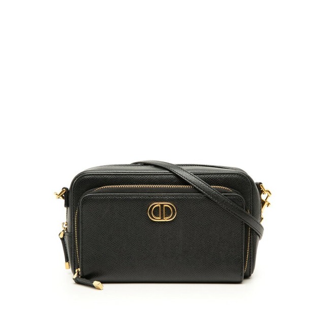 ディオール カロ ダブルポーチ CDロゴ ポーチ ショルダーバッグ 2WAY ブラック レザー レディース Dior 【中古】