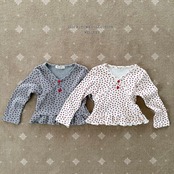 韓国子供服 / 26Autumn / 〖取寄〗Melikey / ミニストロベリーTシャツ / 女子服 *XS~JM*