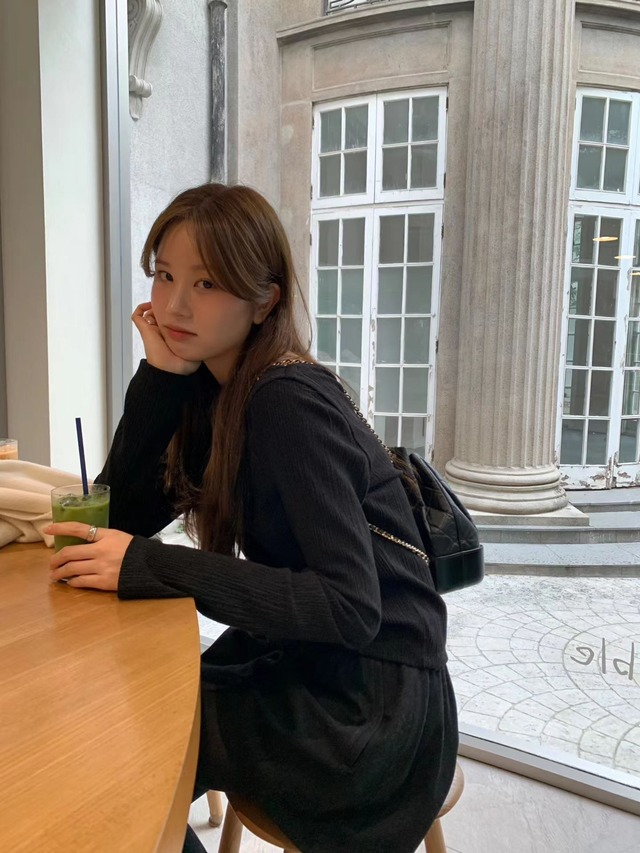 (予約) ounce / Pleated boat neck long tee 2color