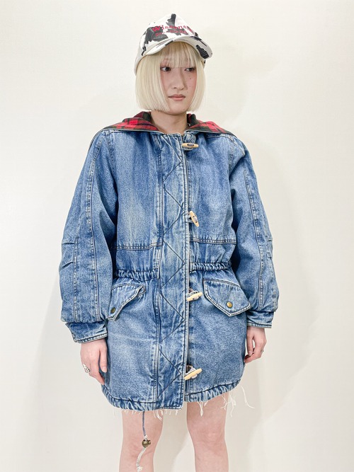 Vintage Denim Hooded Coat