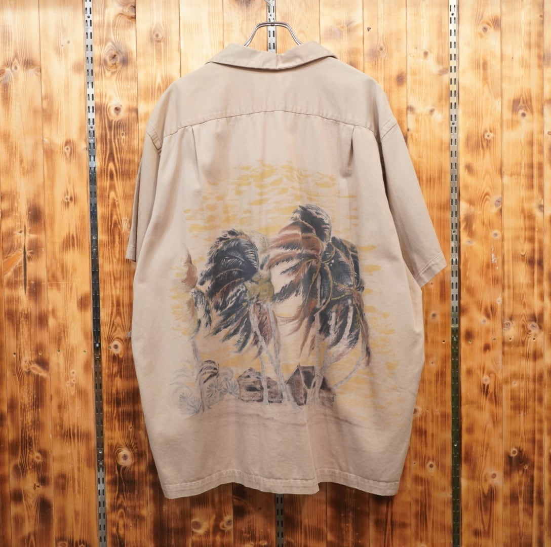 90s ralphlauren オープンカラーシャツ XXL/vintage camp パームツリー