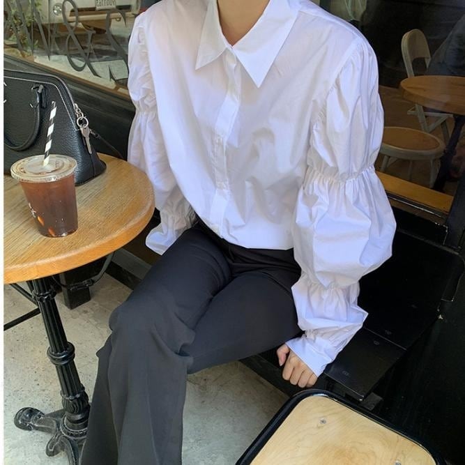 French Chic Puff Sleeve Shirt*S-1093