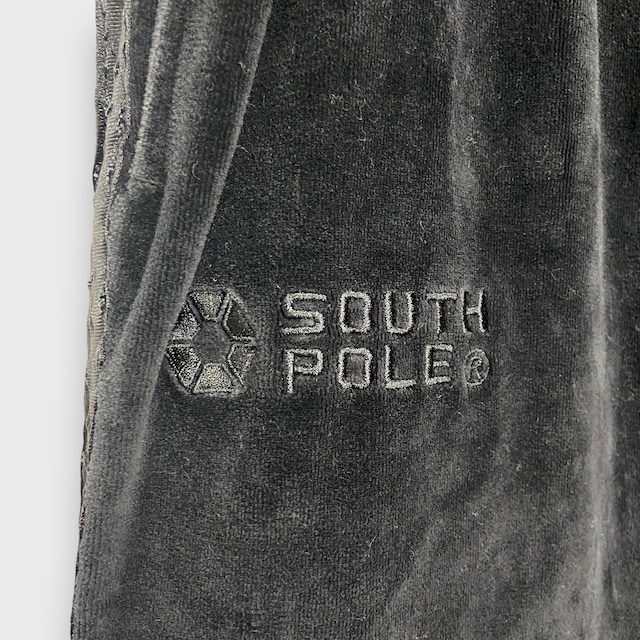 90s SOUTHPOLE サイドラインベロアイージーパンツ ブラック XL