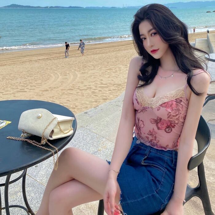 サマーフローラルレースサイドVネックショートレディース 夏物 花柄 ドラファッションホール24195986592