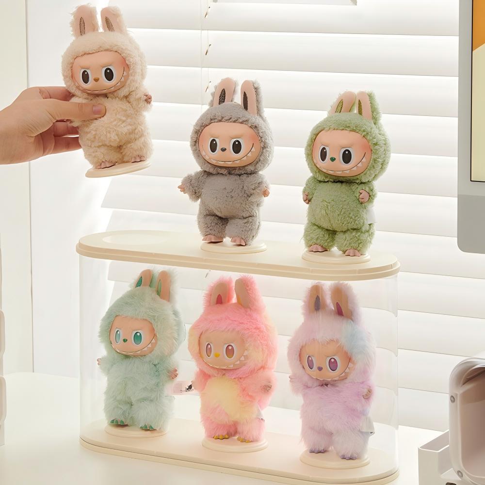 Labubu 1-3代用 クリアディスプレイケース ラブブぬいぐるみ 3体収納可
