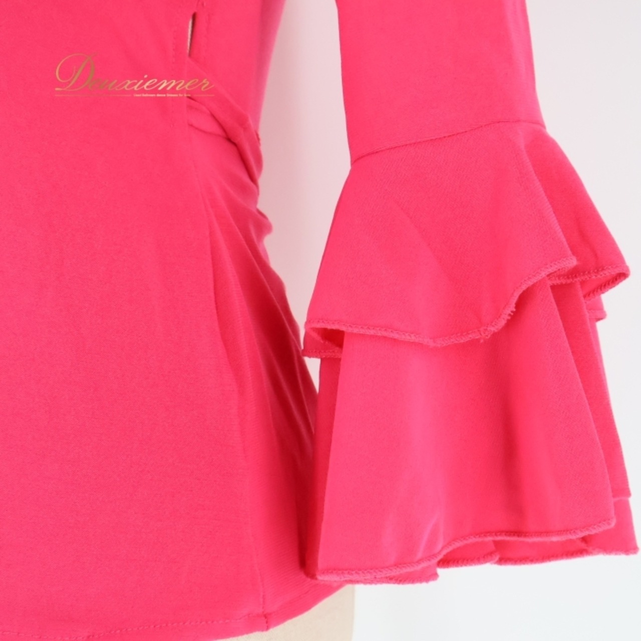 フラメンコ 衣装 トップス ブラウス 無地 レッスン 伸縮 フリル 襟 ストレッチ ピンク系 可愛い 軽い おしゃれ フォーマル ダンス衣装 パーティー 衣装 レディース シンプル