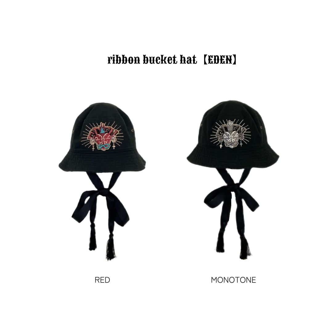 リボンバケットハット【EDEN】RED | MIZUNA embroidery