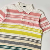 GREEN CLUBS グリーンクラブ ボーダー 半袖 ポロシャツ 3/マルチ メンズ ゴルフ