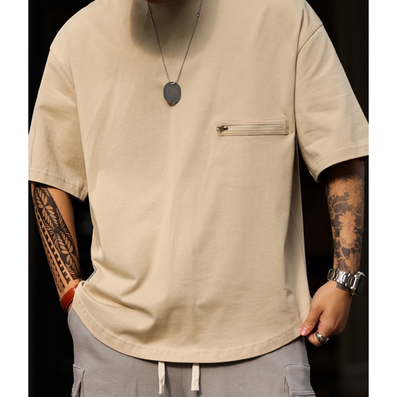 Round Neck Oversized Short Sleeve T-Shirt ◇2color H0364