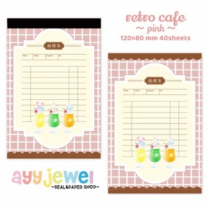 メモパッド 83.retro cafe〜pink〜