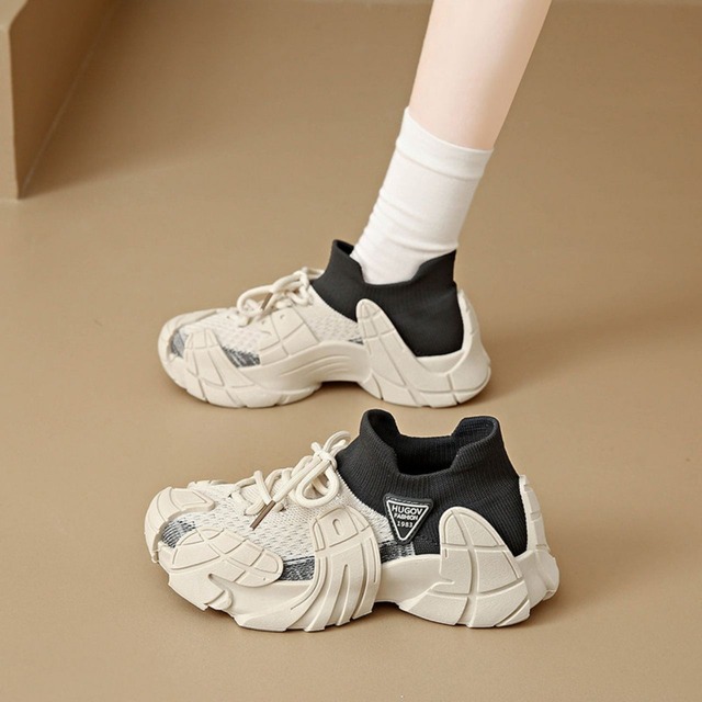 ソックレイヤードデザインスニーカー 3col   R01560