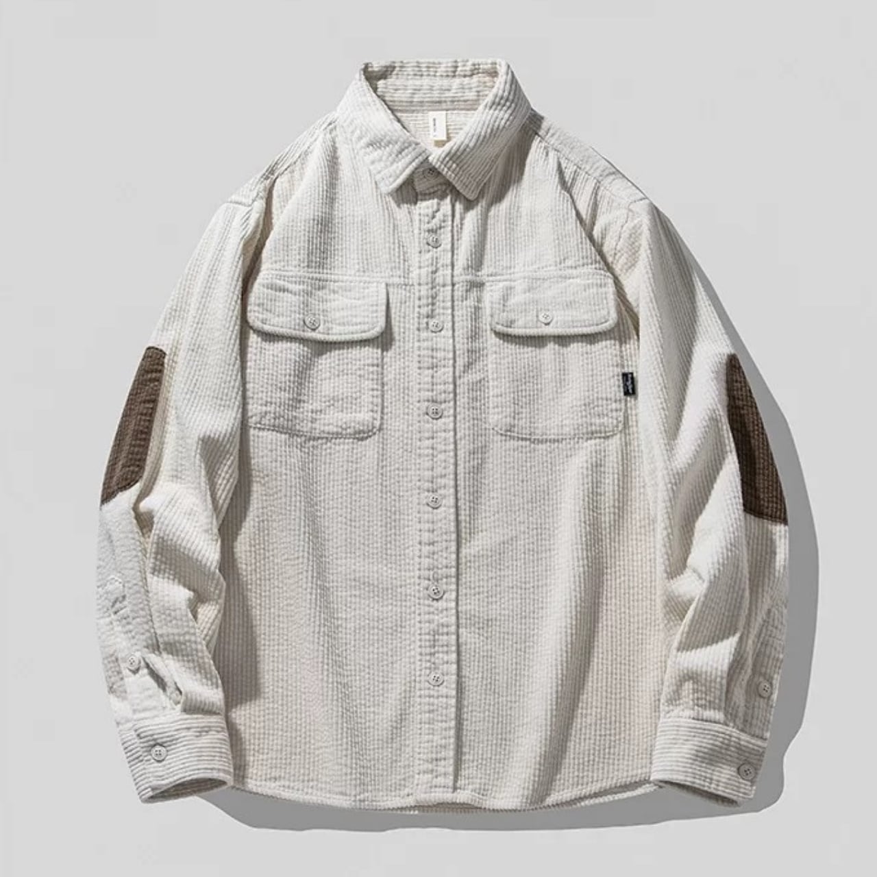 Patch corduroy shirts 2colors 00064