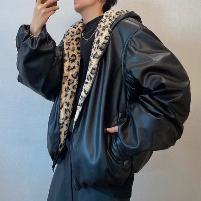 予約販売】ボアブルゾン アウター リバーシブル フード付き