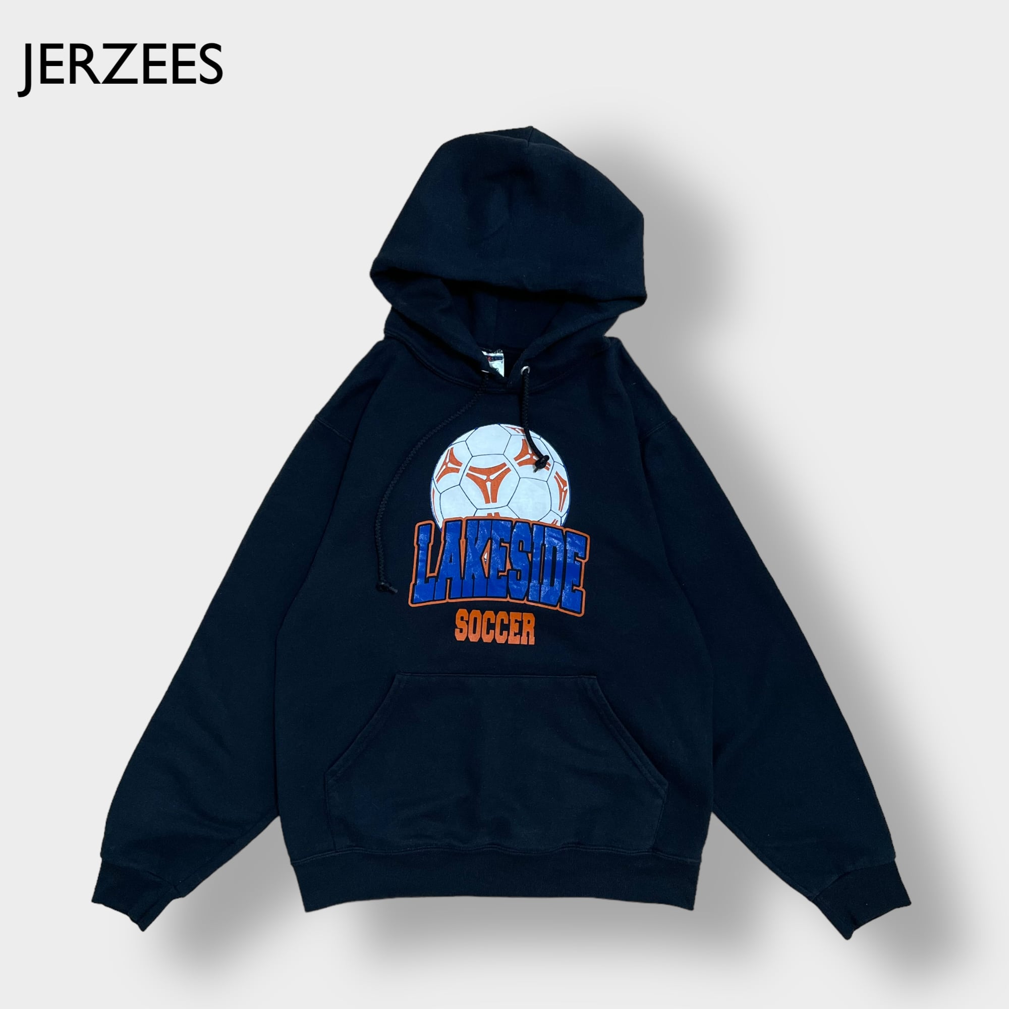 【90s】USA製 JERZEES 四連 カレッジプリント スウェット パーカー