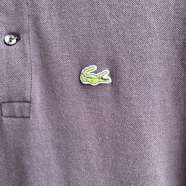 LACOSTE ラコステ ポロシャツ フレンチラコステ フランス製 ナス紺 古着 S〜M 画像4