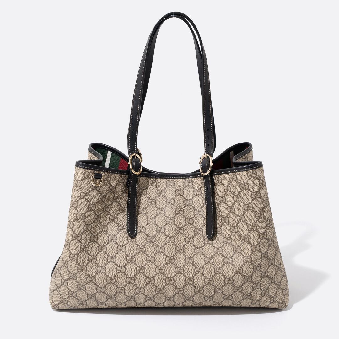 GUCCI GGエンブレム ラージ トートバッグ ブラック | POCKET MAISON
