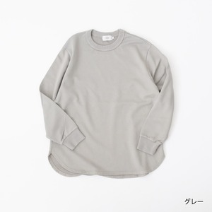 リネン RINEN 40/2スーピマ裏毛 裾ラウンドクルーネック(R17604)全4色