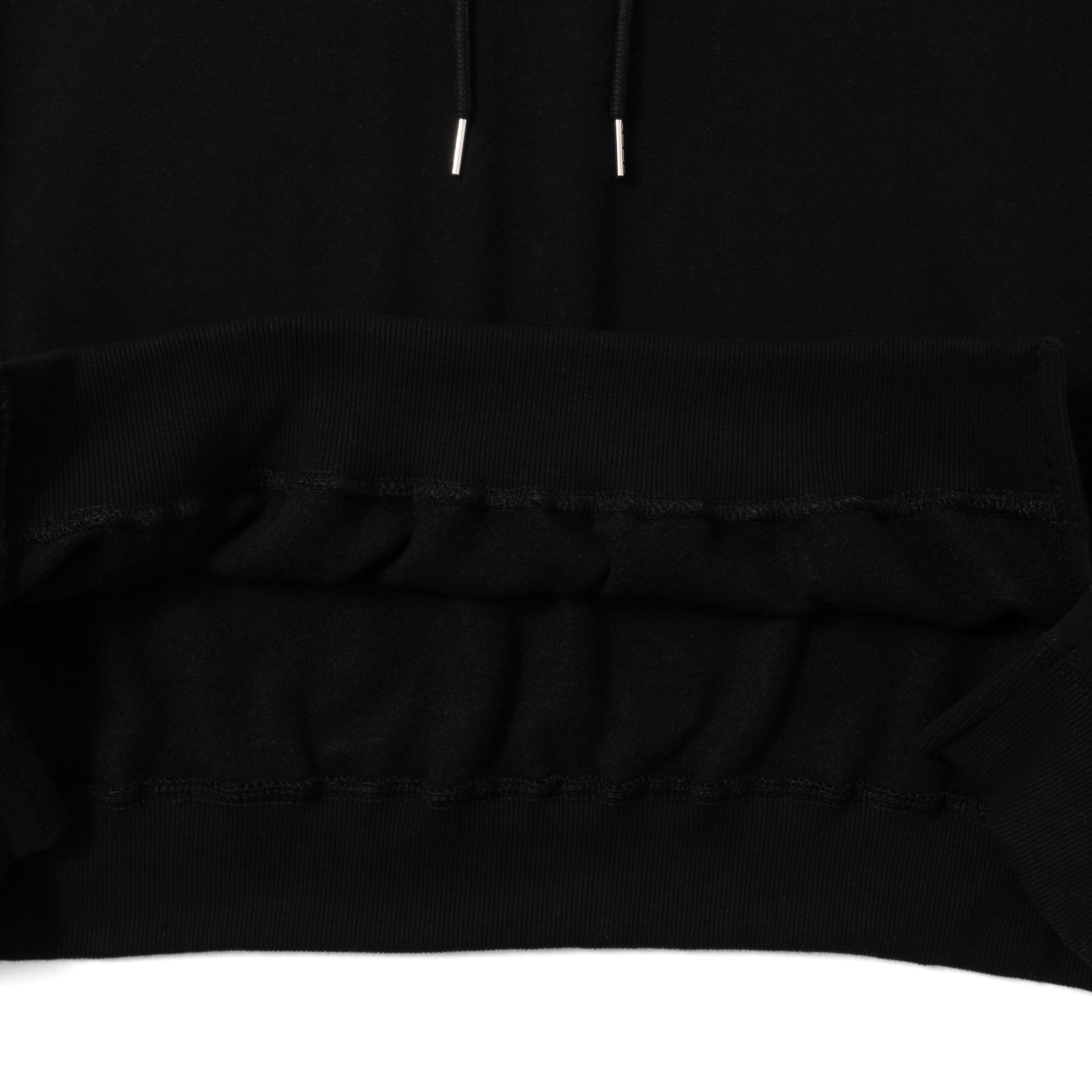 ALPSDR QB TULIP LOGO CROPPED HOODIE / BLACK | ALL PLUS DELIVER