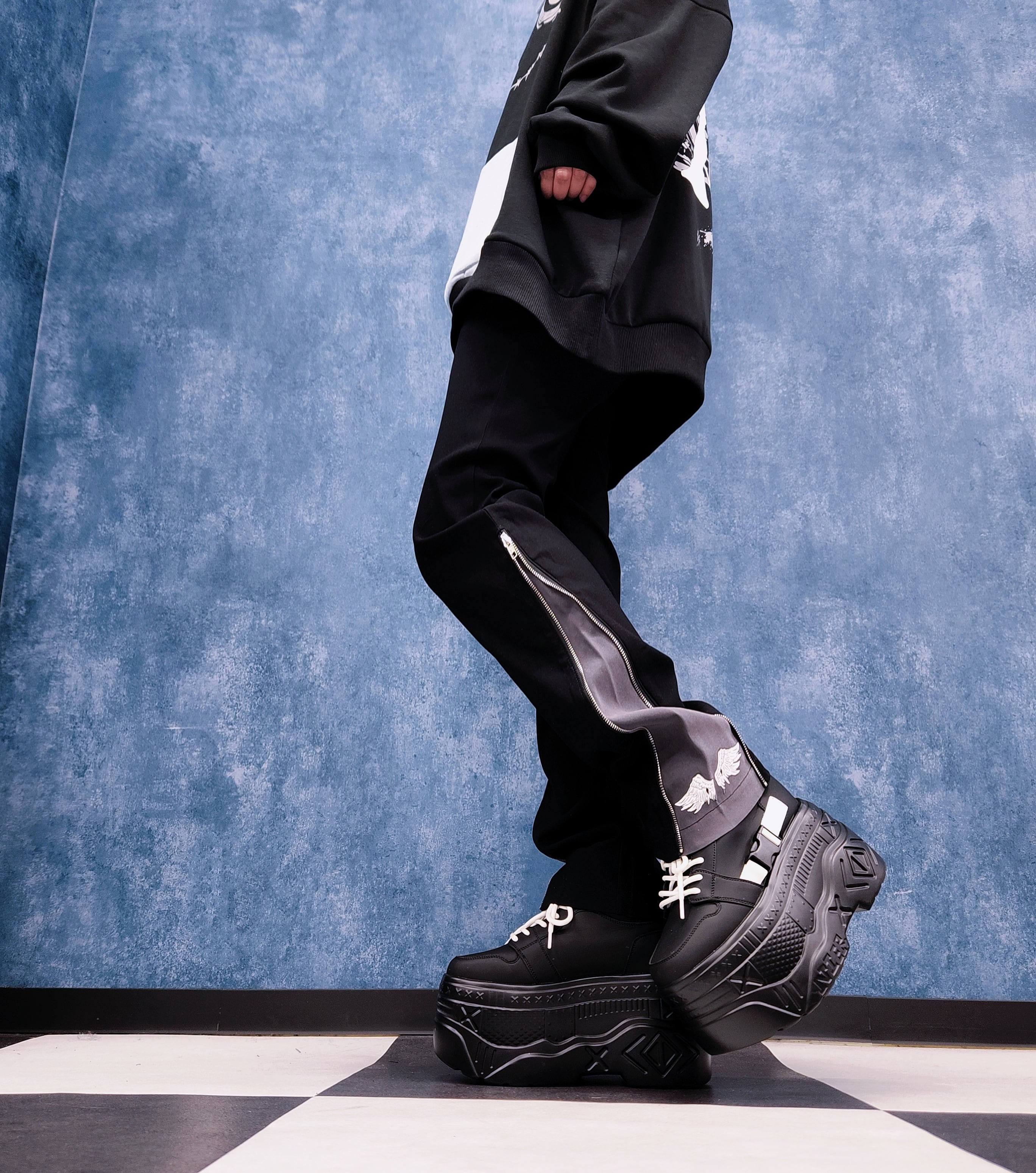 裾ZIPPER 2WAY UNISEXスキニーパンツ【WING】 | NIER CLOTHING