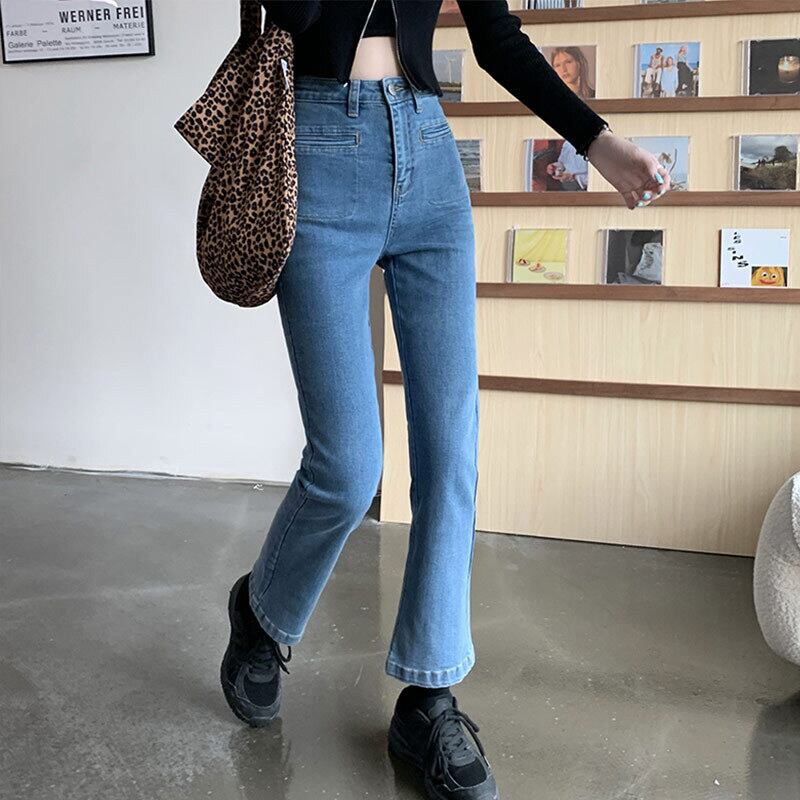 ジーンズ スプリングハイウェストパンツ ルーズ レッド 春物 萌量不足9528758176