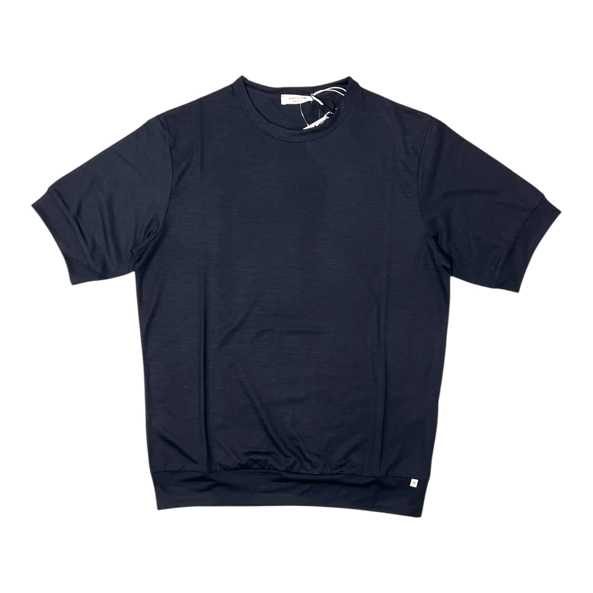 ANTICIPO(アンティーチポ) NEBBIOLO REDA active wool Short sleeve Crew neck/NAVY