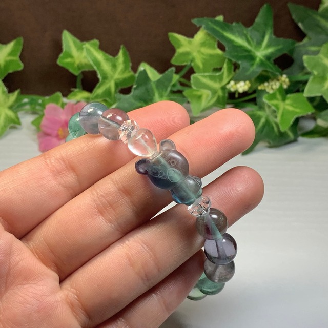 爽やかフローライト~くまちゃん~・デザインブレスレット