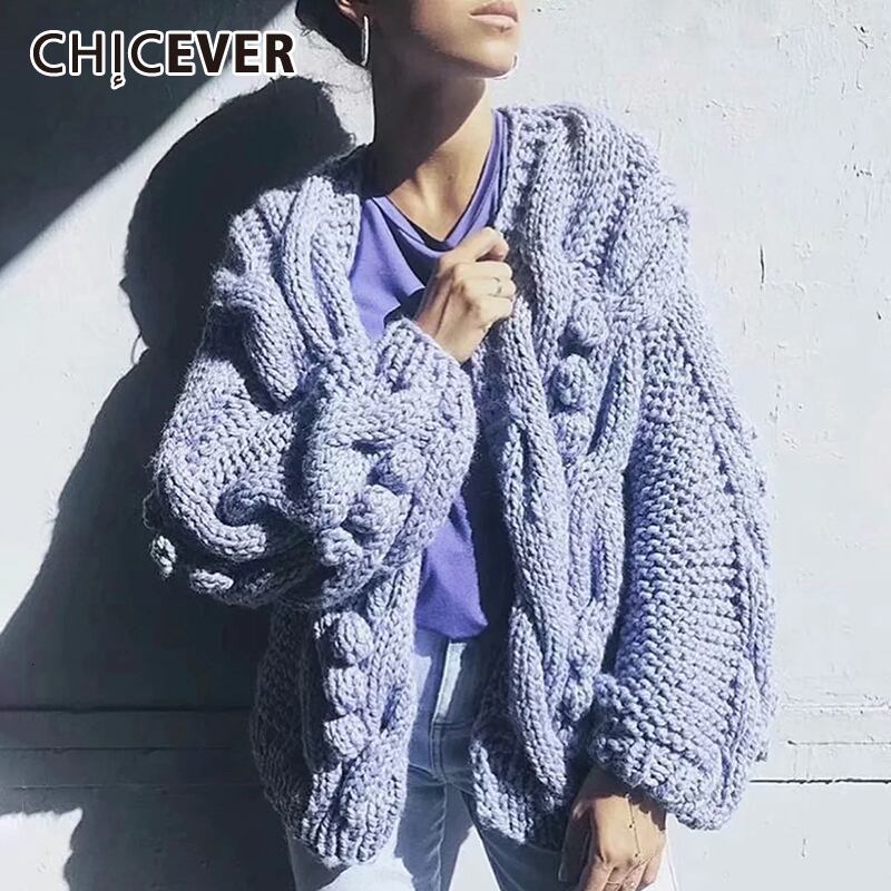 CHICEVERパッチワークヘアボール編みセーター女性長袖ルーズカーディガン秋のセーター2020服の潮 ロング オータム 秋物 6base518938668330