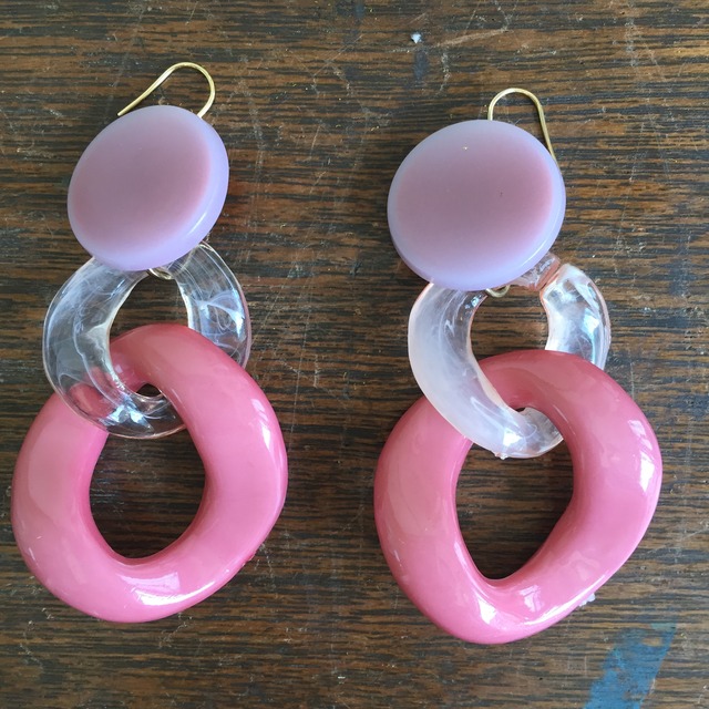 【SALE】60s風フックピアス（vintage botton・vintage part)