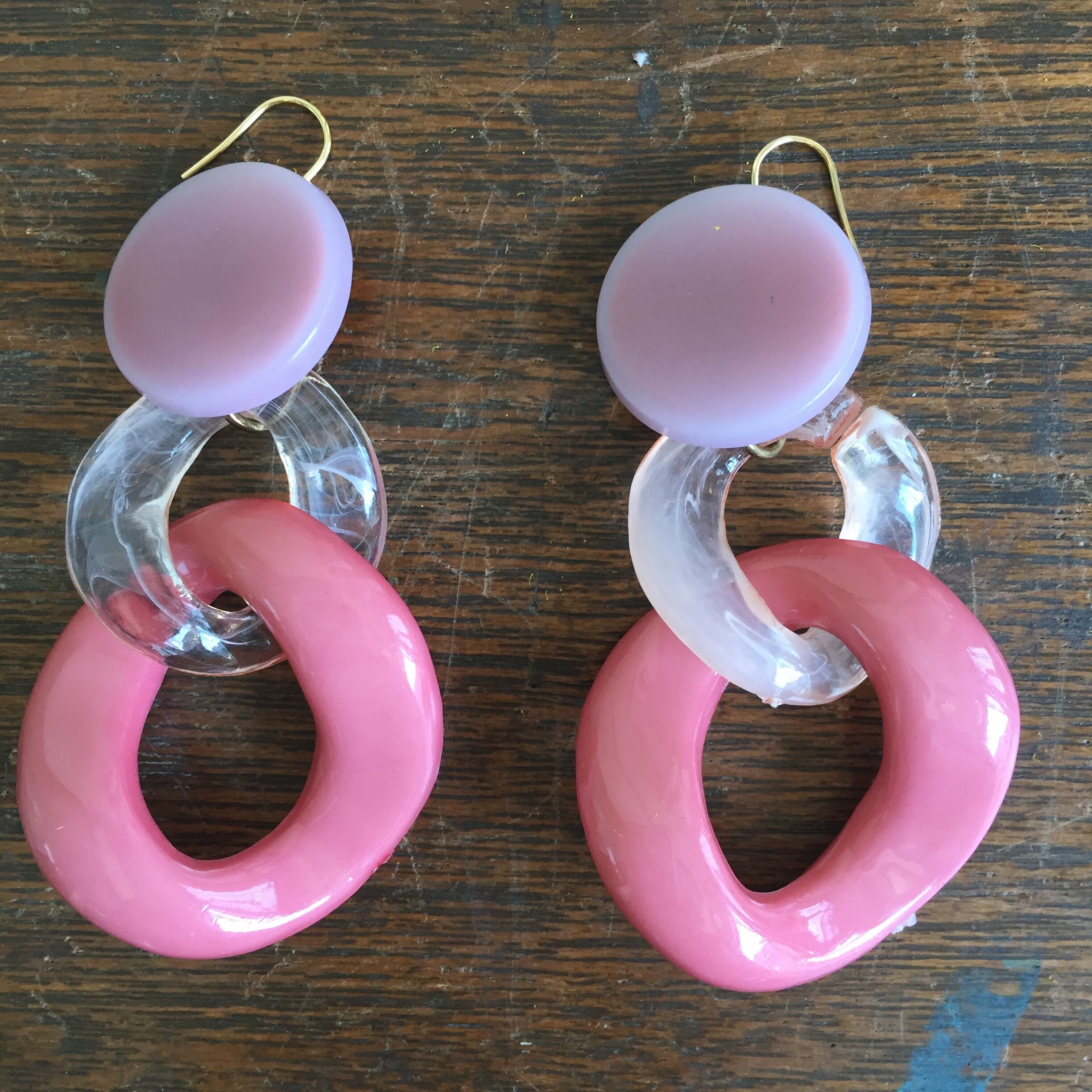 【SALE】60s風フックピアス（vintage botton・vintage part)