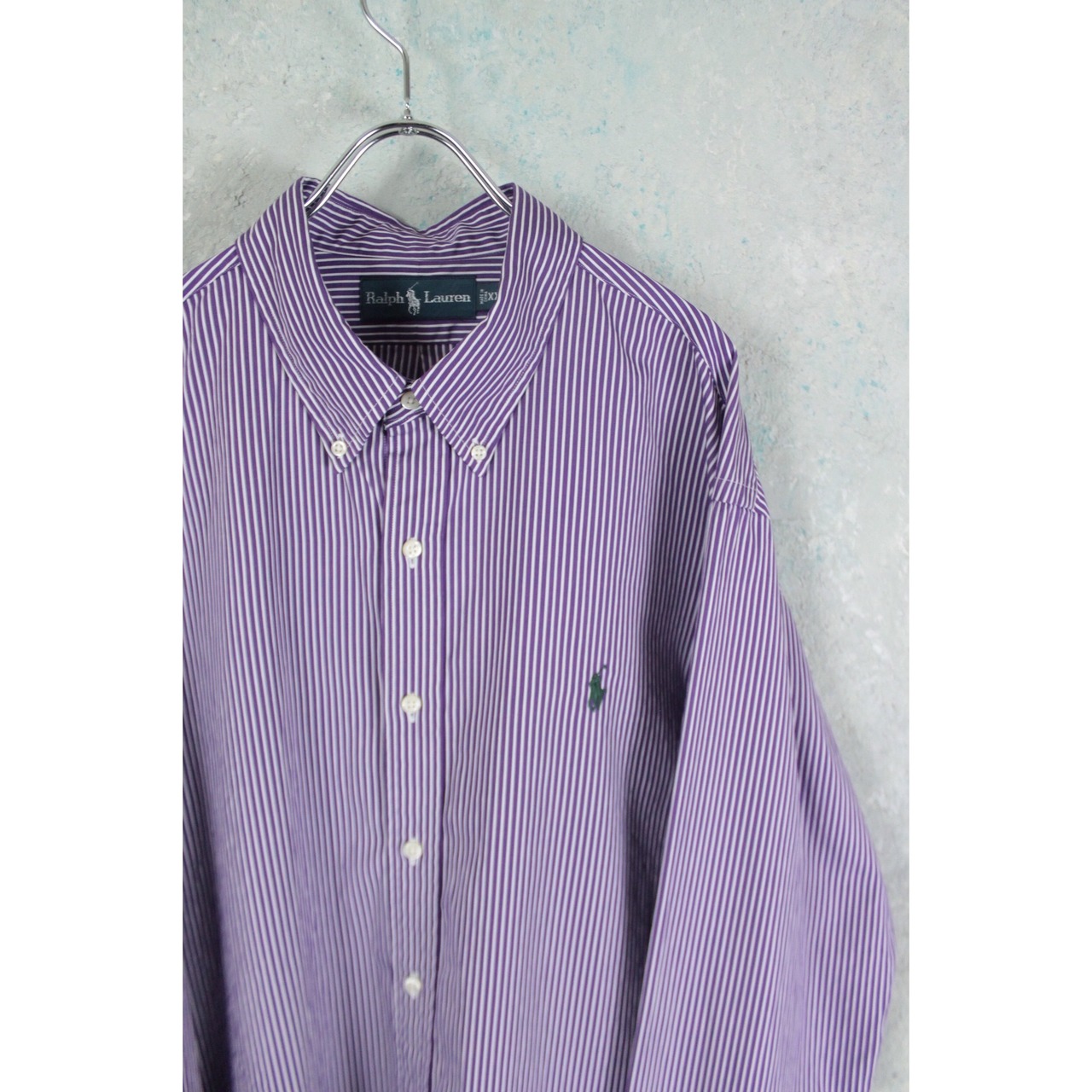 Ralph Lauren パープルカラー オーバーサイズ ストライプシャツ 【FF 