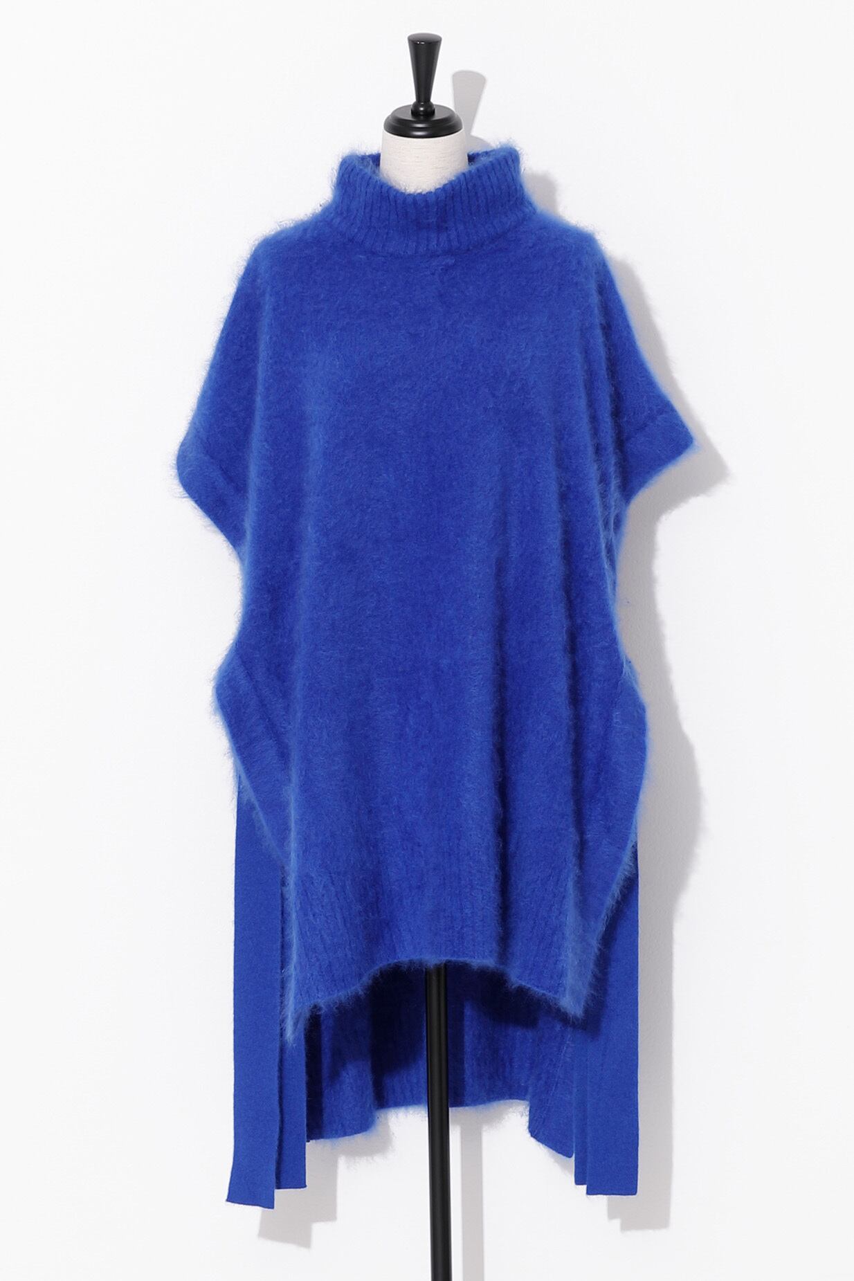 Fur Cashmere Poncho BLUE
